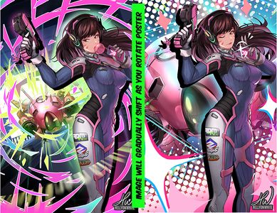 **FLIP!!!** 11" x 17" D.Va Winkyface Poster